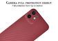 Karbon Fiber Telefon Kılıfı iPhone 12 Mini Kırmızı Renkli Aramid Fiber Kılıf